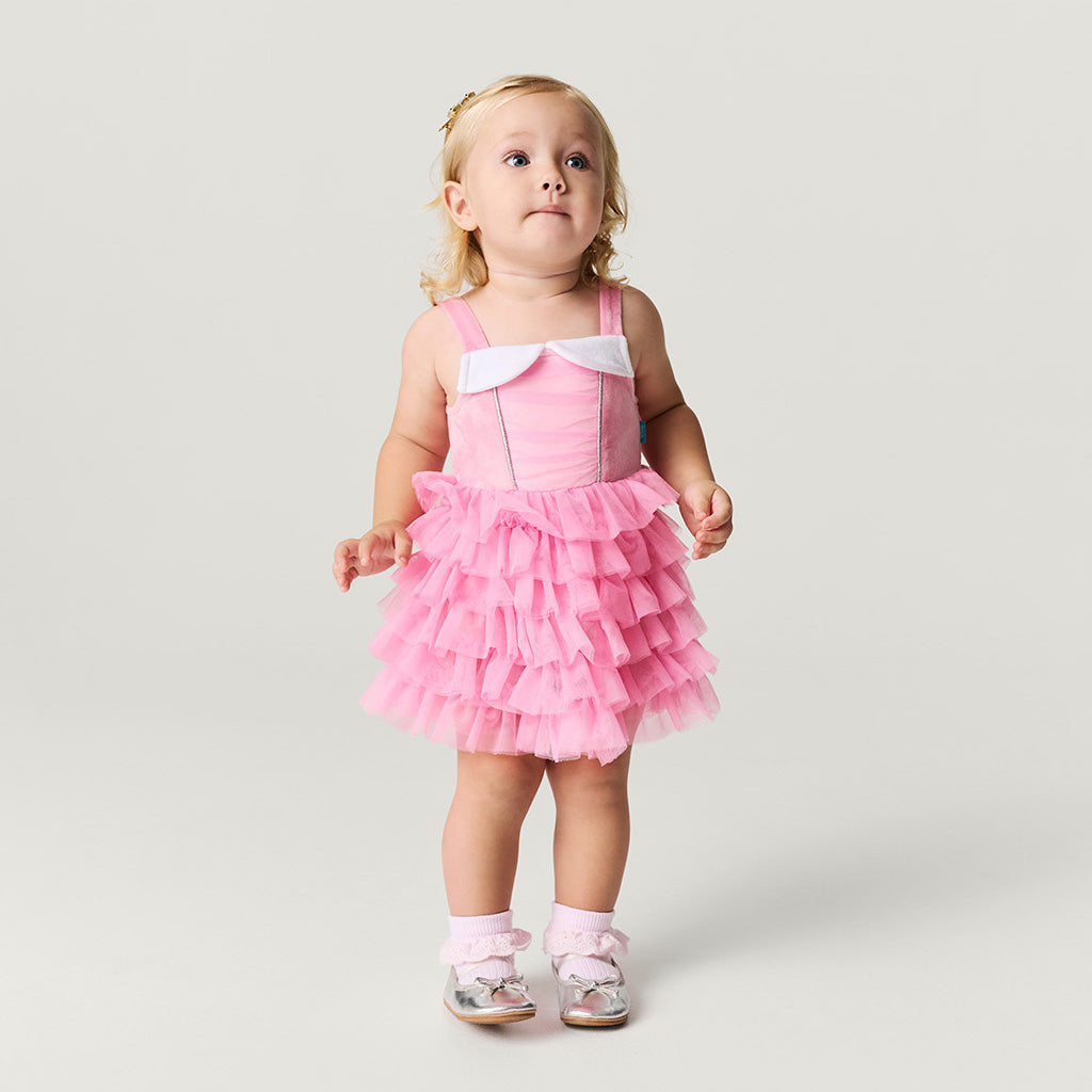 Disney Sleeping Beauty Aurora Velour Bodysuit Dress