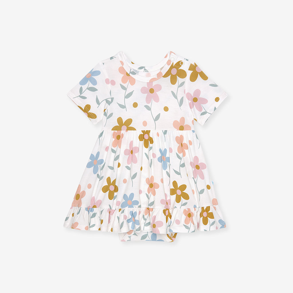 Daisy Ruffled Twirl Bodysuit Dress
