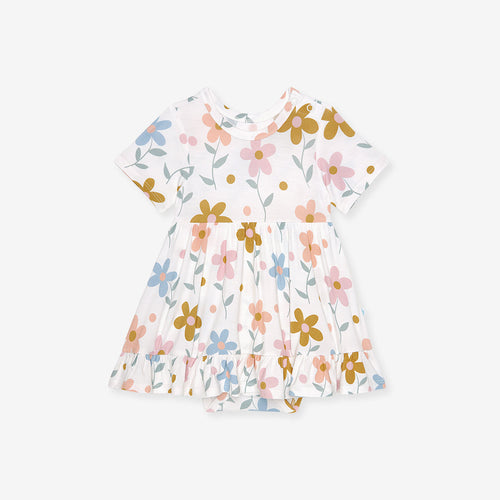 Daisy Ruffled Twirl Bodysuit Dress