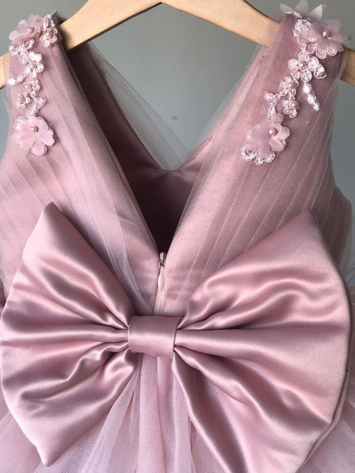 Floral Feather Tulle Princess Dress