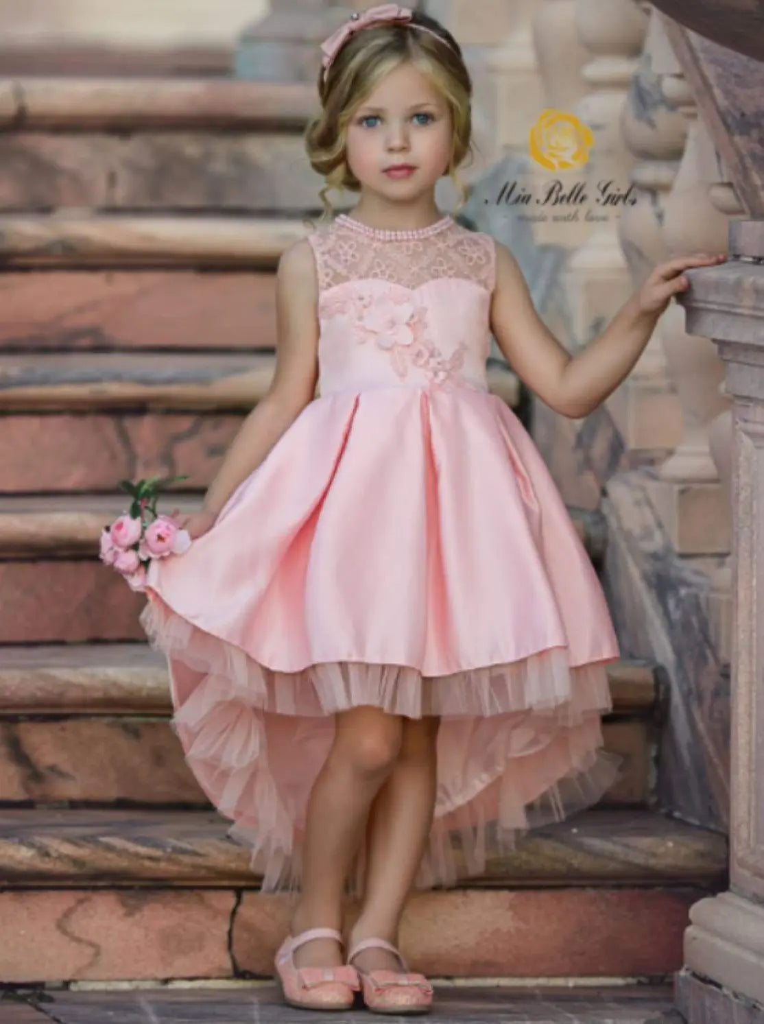 Blush Beauty Lace & Tulle Hi-Lo Dress