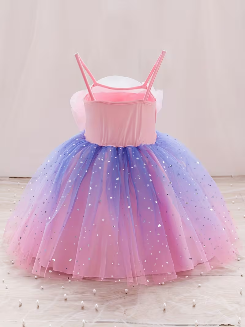 Dreamy Twirl Pink Ombre Tulle Dress